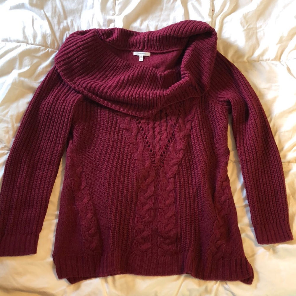 Maurice’s burgundy sweater